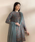 Unstitched Women's Embroidered Lawn Green Three Piece Suit